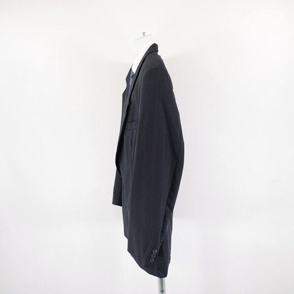 Yves Saint Laurent Wool Blue Check Striped‎ 2 Button Suit Jacket 42R France - Picture 5 of 14